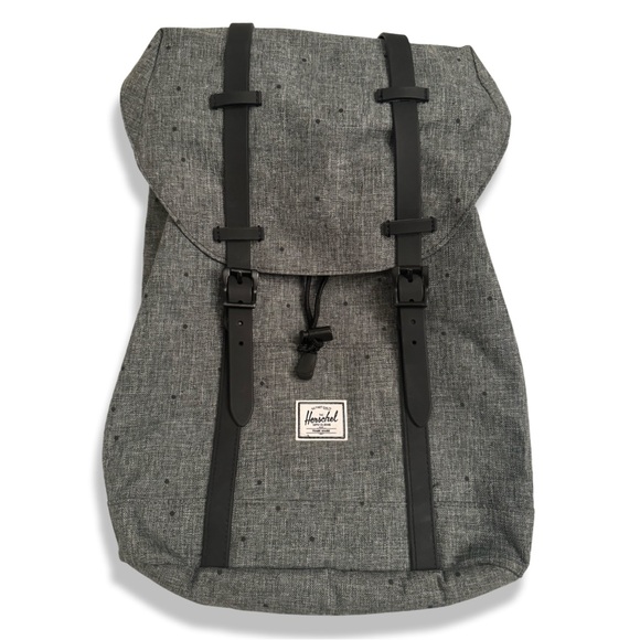 Handbags - Herschel Little America Heathered Gray Black Dot Backpack EUC